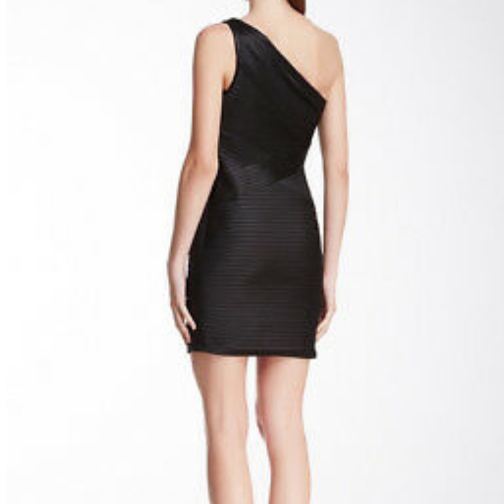 BCBGMaxAzria One-Shoulder Black Mini Dress - Picture 2 of 13
